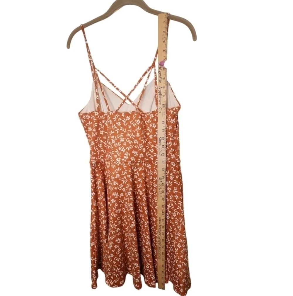 NWOT The General Good Strappy Brushed Knit Dress Rust Orange and White S… - Picture 13 of 14